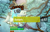 Screenshot showing the berserk timer on Terechia.